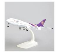 JINGDEE Avion à l'échelle d'exposition Modèle d'avion de passagers en Alliage métallique de 20 cm for B747 Thai Airways, modèle de Collection, Cadeau de fête Convient pour Offrir en Cadeau