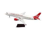 JINGDEE Avion à l'échelle d'exposition Modèle d'avion en résine moulée sous Pression de 46 cm for Airbus A320 Virgin America Airlines, Cadeau de fête Convient pour Offrir en Cadeau(No Lamp)