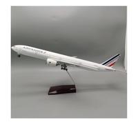 JINGDEE Avion à l'échelle d'exposition Modèle d'avion moulé sous Pression 47 cm for B777 France, Avion de Collection à échelle simulée hautement restauré Convient pour Offrir en Cadeau(with Lamp)