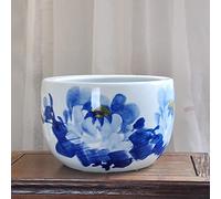 Jingdezhen Céramique Pot de Fleur Peint à la Main en Porcelaine Bleue et Blanche Corne d'abondance Balcon Arbre Pot Plante en Pot Pivoine Fortune Arbre Fish Tank