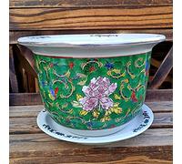 Jingdezhen Pot de Fleur en céramique Pastel Peint à la Main décoration de Balcon Pot d'arbre Grand Jardin intérieur extérieur Pot de Fleur en Porcelaine Haute température