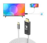 JINGDU Câble USB C vers HDMI 4K@60Hz Compatible avec Nintendo Switch NS/OLED/Steam Deck/ROG Ally Only, 2m, Dock Switch Portable Remplace Le Dock Original pour la Mise en Miroir de l'Écran TV, Noir