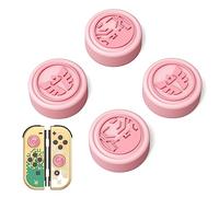 JINGDU Capuchon de Joycon pour Nintendo Switch,Prises de Pouce Caps en Silicone pour Switch Joystick pour Zelda Tears of The Kingdom,4Pcs Thumb Grip Caps for Switch/OLED/Lite,TOTK Rose