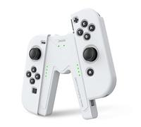 JINGDU Chargeur Compatible avec Joy Con pour Switch et OLED Model, Chargeur Jonstick Manette de jeu Confortable avec Indicateurs de Batterie,blanc