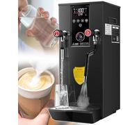 JINGEDD Mousseur à Lait Professionnel 12 L, 2500 W, Machine à mousser l'eau bouillante, mousseur à café électrique, Buses Vapeur 360° pour café, Lait et Bubble Tea