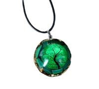 JINGERL Collier Pendentif orgonite à la Main ~Quartz en Cristal Malachite Emf Protection Cadeau de Bijoux de guérison Chakra