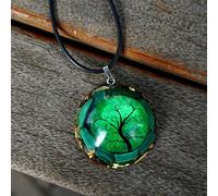 JINGERL Collier Pendentif orgonite à la Main ~Quartz en Cristal Malachite Emf Protection Cadeau de Bijoux de guérison Chakra