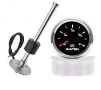 JINGERL Jauge de niveau d'eau 52mm + capteur de niveau d'eau 0~190 Ohm avec indicateur de niveau de réservoir d'eau rétro-éclairé 7 couleurs mètre 12V 24V (Colore : BS 325MM)