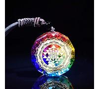 JINGERL Wholesale Orgonite Pendentif Sri Yantra Collier Sacré Géométrie Chakra Collier d'énergie Méditation Orgone Energie Pendentif (Metal Color : 1)