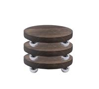 JINGHANGER Lot de 3 Support de pot de fleurs en bois Étagère Ronde décorative pour Jardin Contremarches de décor rustique de ferme Présentoir décoratif en bois pour Terrasse Maison 15cm