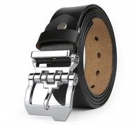 JingHao Ceinture Homme,Ceinture en Cuir Pour Hommes,Ceinture Homme Pour Jeans,Décontracté Travail Hommes Cow-Boy Grande Taille 110cm-160cm Noir Marron 38mm (46"-48"/ longueur 135cm, Noir)