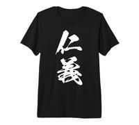 JINGI 仁義 - Calligraphie Japonaise, Code d'honneur T-Shirt Haut de Gamme