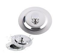 JINGIHE 1PC Bouchon De Baignoire Universel, 42-44mm Bouchon Evier Cuisine, Bonde De Lavabo, Bouchon De Vidange, Filtre Cheveux Anti Bloque, Acier Inoxydable Noir, Adapté Aux Salle De Bain