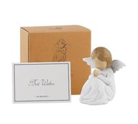 JINGIHE Cadeau de Sympathie Figurines d'ange de Prière, Cadeaux de Fausse Couche pour Les Mères, Ailes en résine, Statue d'ange Chérubin Peinte à la Main pour La Décoration de La Maison