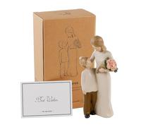 JINGIHE Figurines mère et fils, figurines d'ange cadeaux pour maman de la part du fils, statues peintes à la main pour femme, sculptures de fleurs en résine pour la fête des mères, un anniversaire,