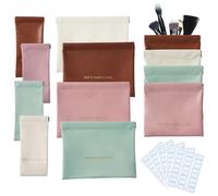 JINGIHE Lot de 12 trousses de maquillage de poche - 3 tailles - Avec couvercle à presser - Sans fermeture éclair - Fermeture automatique - Pour pièces de monnaie, rouge à lèvres, bijoux, lunettes de