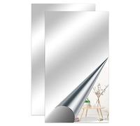 JINGIHE Lot de 2 miroirs autocollants flexibles muraux autocollants 70 x 40 cm miroir à coller sans verre autocollant sans cadre papier miroir auto-taraudeur