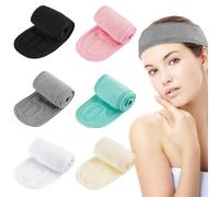 JINGIHE Lot de 6 bandeaux faciaux spa - Bandeaux réglables multifonctionnels de qualité supérieure pour les soins de la peau quotidiens, la salle de sport et un usage domestique, super absorbants à