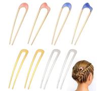 JINGIHE Lot de 8 épingles à cheveux en métal en forme de U - Style français - Style français - Style vintage - Aide à la coiffure pour chignons - Pour tous les types de cheveux épais et fins - Cadeau
