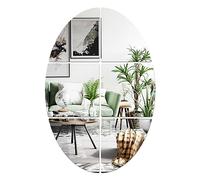 JINGIHE Ovale Miroir Adhesif Mural, Acrylique Miroir Mural Autocollant, sans Cadre Miroir Collant Mural, Adaptée au Salon, à La Chambre, au Bureau, à LA Décoration de La Maison 40×60cm