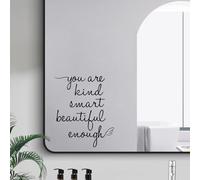 JINGIHE «You Are Kind Smart Beautiful Enough», Autocollants D'affirmations Miroir, Autocollants Muraux Motivation, Autocollants Salle De Bain, Autocollant Vinyle, Décoration Chambre (1, noir)