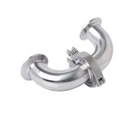 JingJiangBo Raccord sanitaire coudé à 90° en Acier Inoxydable 304 avec Triple Collier de Serrage - Qualité Alimentaire, Compatible avec Les tuyaux de 1,5"/2"/2,5", Joint en Silicone Inclus(32mmx50.5)