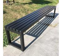 JINGJIAOPLSD Banc de Jardin, Banc en Acier Inoxydable sans Dossier pour 2 à 3 Personnes pour Les Parcs, Les Jardins, Les Terrasses et Les Espaces de Détente(Black,120x40x45cm/47x16x18in)