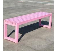 JINGJIAOPLSD Banc de Jardin, Banc en Acier Inoxydable sans Dossier pour 2 à 3 Personnes pour Les Parcs, Les Jardins, Les Terrasses et Les Espaces de Détente(Pink,100x40x45cm/39x16x18in)