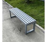 JINGJIAOPLSD Banc de Jardin, Banc en Acier Inoxydable sans Dossier pour 2 à 3 Personnes pour Les Parcs, Les Jardins, Les Terrasses et Les Espaces de Détente(Silver,120x40x45cm/47x16x18in)