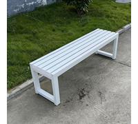 JINGJIAOPLSD Banc de Jardin, Banc en Acier Inoxydable sans Dossier pour 2 à 3 Personnes pour Les Parcs, Les Jardins, Les Terrasses et Les Espaces de Détente(White,100x40x45cm/39x16x18in)