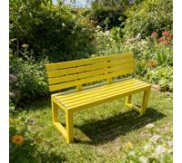 JINGJIAOPLSD Banc de Jardin en Bois avec Trous de Fixation Banc pour Les Repas en Extérieur sur Une Terrasse ou Un Patio Assise à Lattes pour Le Parc, Les Pique-niques(Yellow,150x40x45cm/59x16x18in)