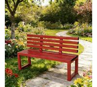 JINGJIAOPLSD Banc de Jardin en Bois avec Trous de Fixation Banc pour Les Repas en Extérieur sur Une Terrasse ou Un Patio Assise à Lattes pour Le Parc, Les Pique-niques(Red,120x40x45cm/47x16x18in)