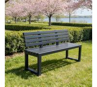 JINGJIAOPLSD Banc de Jardin en Bois avec Trous de Fixation Banc pour Les Repas en Extérieur sur Une Terrasse ou Un Patio Assise à Lattes pour Le Parc, Les Pique-niques(Black,120x40x45cm/47x16x18in)
