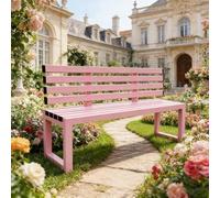 JINGJIAOPLSD Banc de Jardin en Bois avec Trous de Fixation Banc pour Les Repas en Extérieur sur Une Terrasse ou Un Patio Assise à Lattes pour Le Parc, Les Pique-niques(Pink,100x40x45cm/39x16x18in)
