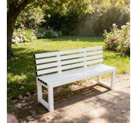 JINGJIAOPLSD Banc de Jardin en Bois avec Trous de Fixation Banc pour Les Repas en Extérieur sur Une Terrasse ou Un Patio Assise à Lattes pour Le Parc, Les Pique-niques(White,120x40x45cm/47x16x18in)