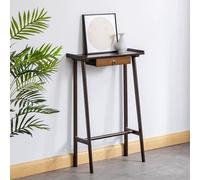 JINGJIAOPLSD Console D'entrée et Compacte avec Tiroirs, Meuble Console D'entrée, Design Minimaliste et Rétro en Bois Naturel pour Couloir ou Vestibule(Brown,50x20x85cm/20x8x34in)