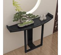 JINGJIAOPLSD Console Entree de Style Chinois Moderne en Bois Massif, Meuble Console D'entrée et de Décoration pour L'entrée, Le Salon, la Chambre et Le Couloir(Black,120x30x80cm/47x12x32in)