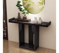 JINGJIAOPLSD Console Meuble Style Ferme, Petite, en Bois Massif, Console Étroite avec Garde-Corps Élargi pour Les Petits Espaces, Les Couloirs et Les Entrées(Black,100x30x80cm/39x12x32in)