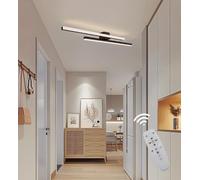 JINGKER Plafonniers moderne Plafonnier LED Plafonnier créatif à barres Lumière au plafond à intensité variable avec télécommande pour salon chambre à coucher (Noir, 2-têtes)