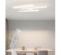 JINGKER Plafonniers moderne Plafonnier LED Plafonnier créatif à barres Lumière au plafond à intensité variable avec télécommande pour salon chambre à coucher (Blanc, 3-têtes)