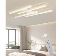 JINGKER Plafonniers moderne Plafonnier LED Plafonnier créatif à barres Lumière au plafond à intensité variable avec télécommande pour salon chambre à coucher (Blanc, 4-têtes)