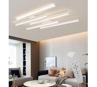 JINGKER Plafonniers moderne Plafonnier LED Plafonnier créatif à barres Lumière au plafond à intensité variable avec télécommande pour salon chambre à coucher (Blanc, 5-têtes)