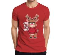 Jingle All The Way T-shirt humoristique pour homme Motif renne de Noël sarcastique rétro, rouge, M