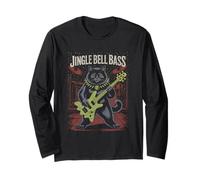 Jingle Bell Bass Cat Rock Vacances Musique Rock Noël Manche Longue