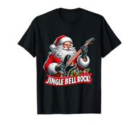 Jingle Bell Rock Père Noël avec Guitare T-Shirt Graphique pour Homme T-Shirt