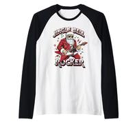 Jingle Bell Rocker Père Noël drôle Rock Noël Manche Raglan