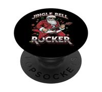 Jingle Bell Rocker Père Noël drôle Rock Noël PopSockets PopGrip Adhésif