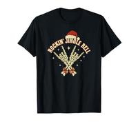 Jingle Bell Rockin Squelette Main Rock on Music Lovers T-Shirt