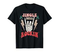 Jingle Bell Rockin Squelette Main Rock on Music Lovers T-Shirt