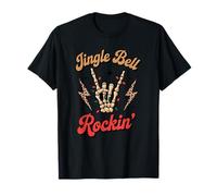 Jingle Bell Rockin Squelette Main Rock on Music Lovers T-Shirt